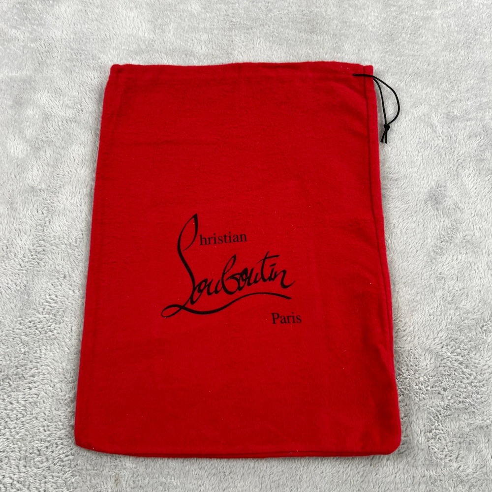 Christian Louboutin Dust Bag Red Flannel Purse Handbag Storage Sleeper 11x15in - Picture 1 of 9